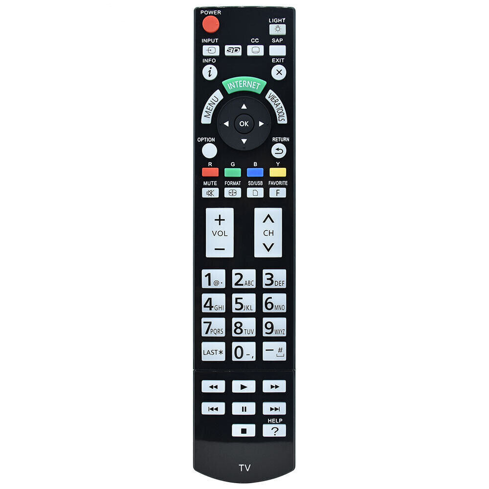 N2QAYB000703 Replacement Remote for Panasonic Televisions TC-P60ST50 TC-L47WT50 TC-P65GT50
