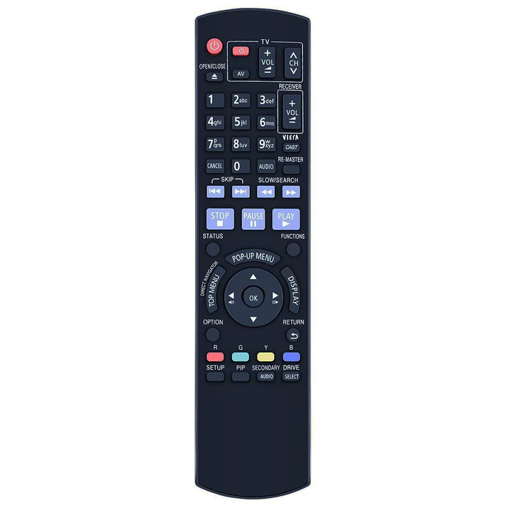N2QAYB000380 Replacement Remote for Panasonic BLU-RAY Players