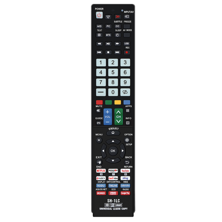 SH-1LC Universal Replacement Remote for Sharp Televisions