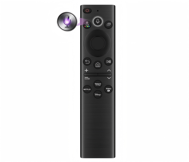 QNX1D Voice Replacement Remote for Samsung DU7200 Televisions (with USB-C & Solar Charging)