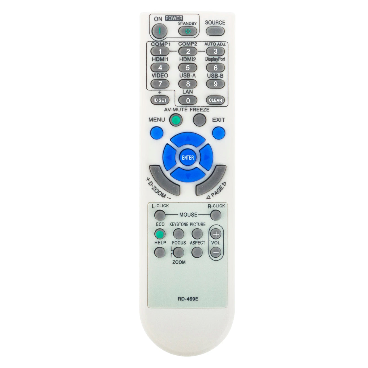 RD-469E Replacement Remote for NEC Projectors