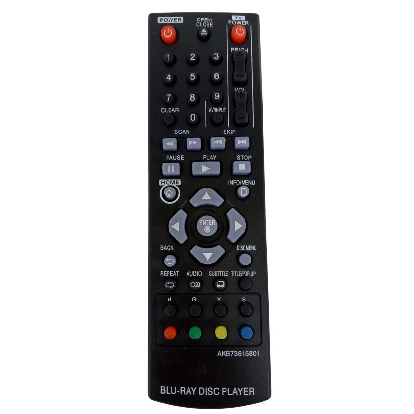 AKB73615801 Replacement Remote for LG Blu-Ray Disc DVD Players