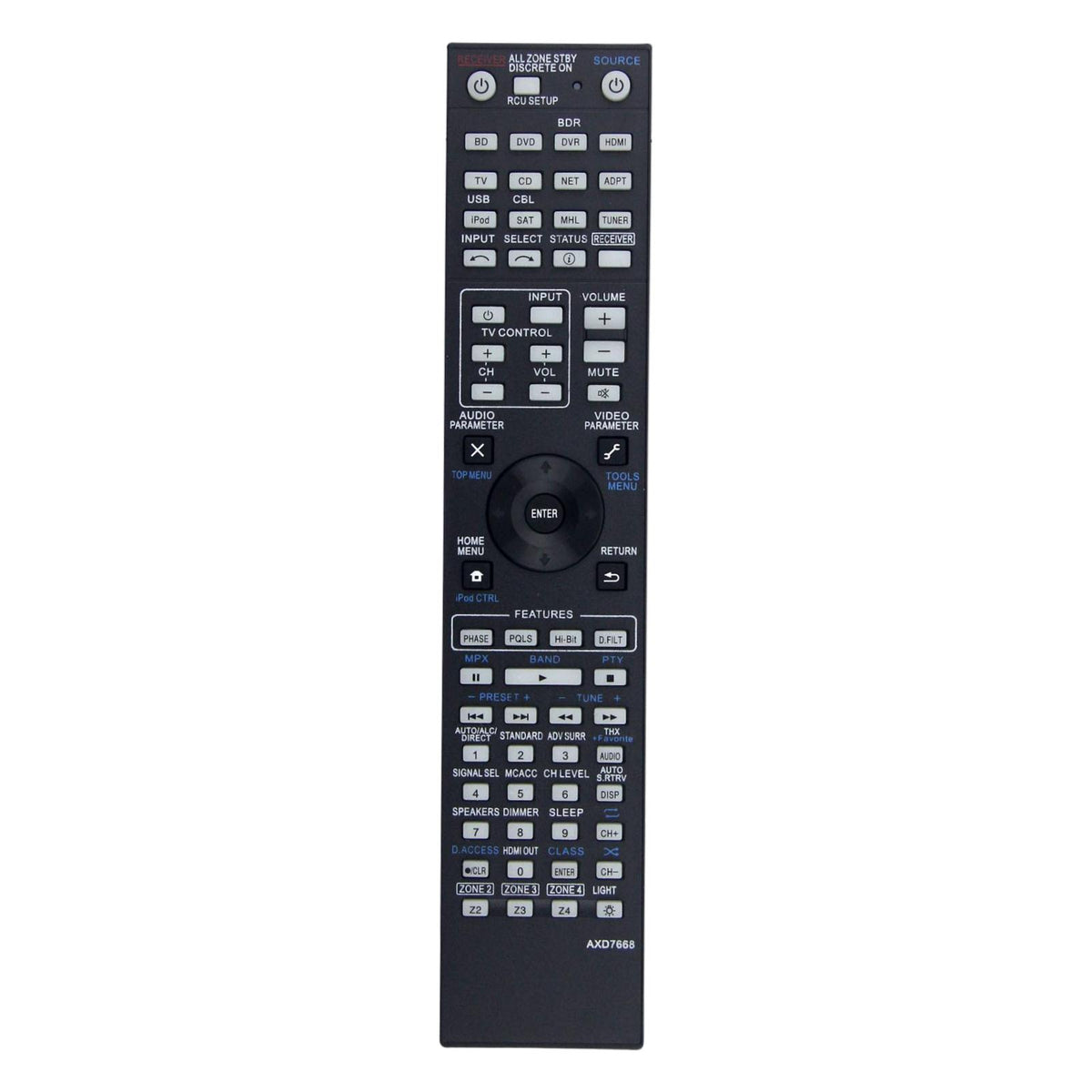AXD7668 Replacement Remote for Pioneer AV Receiver