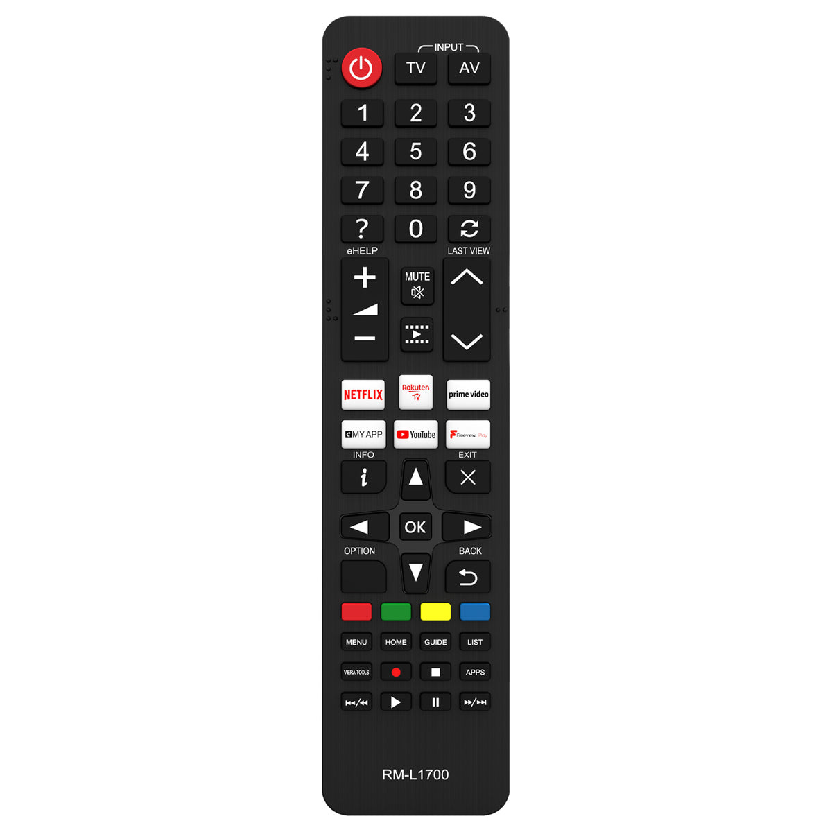RM-L1700 Universal Replacement Remote for Panasonic Televisions