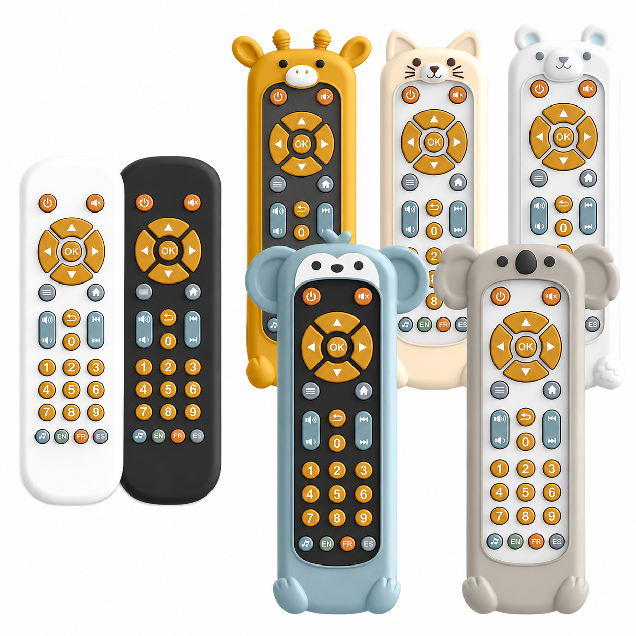 Baby Remote Control Toy with Lights, Sounds & Silicone Cover